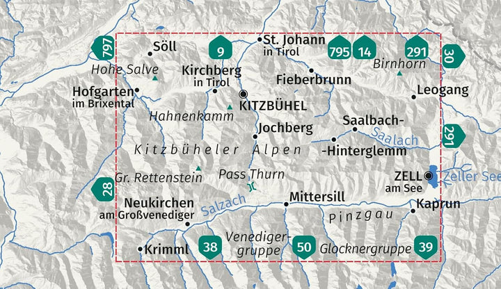 Carte de randonnée n° 029 - Kitzbüheler Alpen (Tyrol, Autriche) | Kompass carte pliée Kompass 