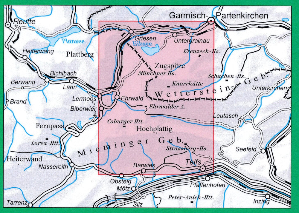 Carte de randonnée n° 04/2 - Wetterstein- und Mieminger Gebirge Centre (Alpes autrichiennes) | Alpenverein carte pliée Alpenverein 