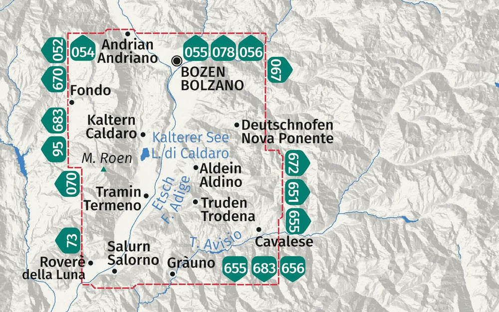 Carte de randonnée n° 074 - Route des vins du Sud-Tyrol (Italie) | Kompass carte pliée Kompass 