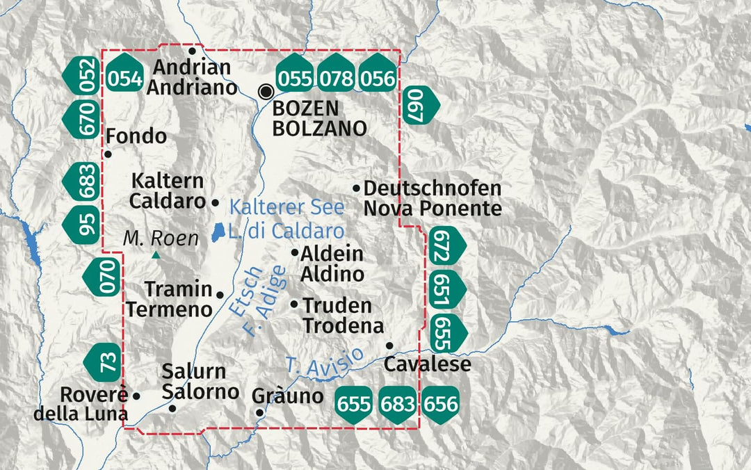 Carte de randonnée n° 074 - Route des vins du Sud-Tyrol (Italie) | Kompass carte pliée Kompass 
