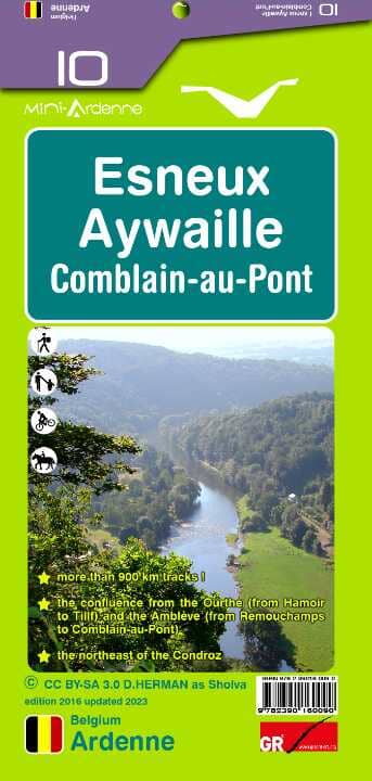 Carte de randonnée n° 10 - Esneux, Aywaille, Comblain-au-Pont | Mini Planet carte pliée Mini Planet 