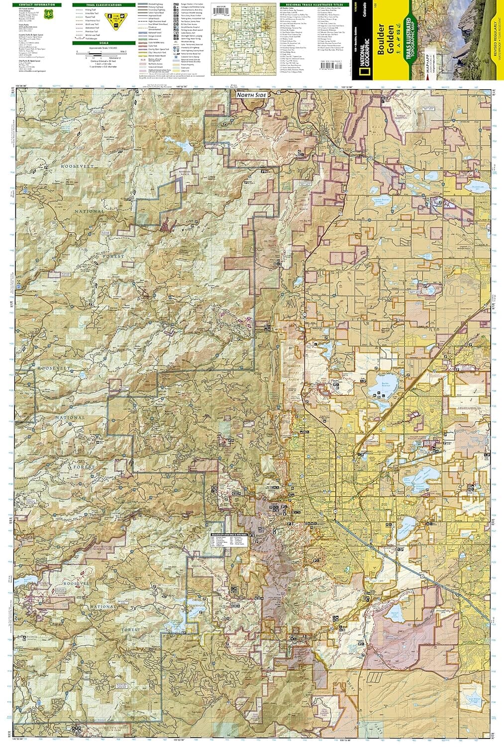 Carte de randonnée n° 100 - Boulder / Golden (Colorado) | National Geographic carte pliée National Geographic 