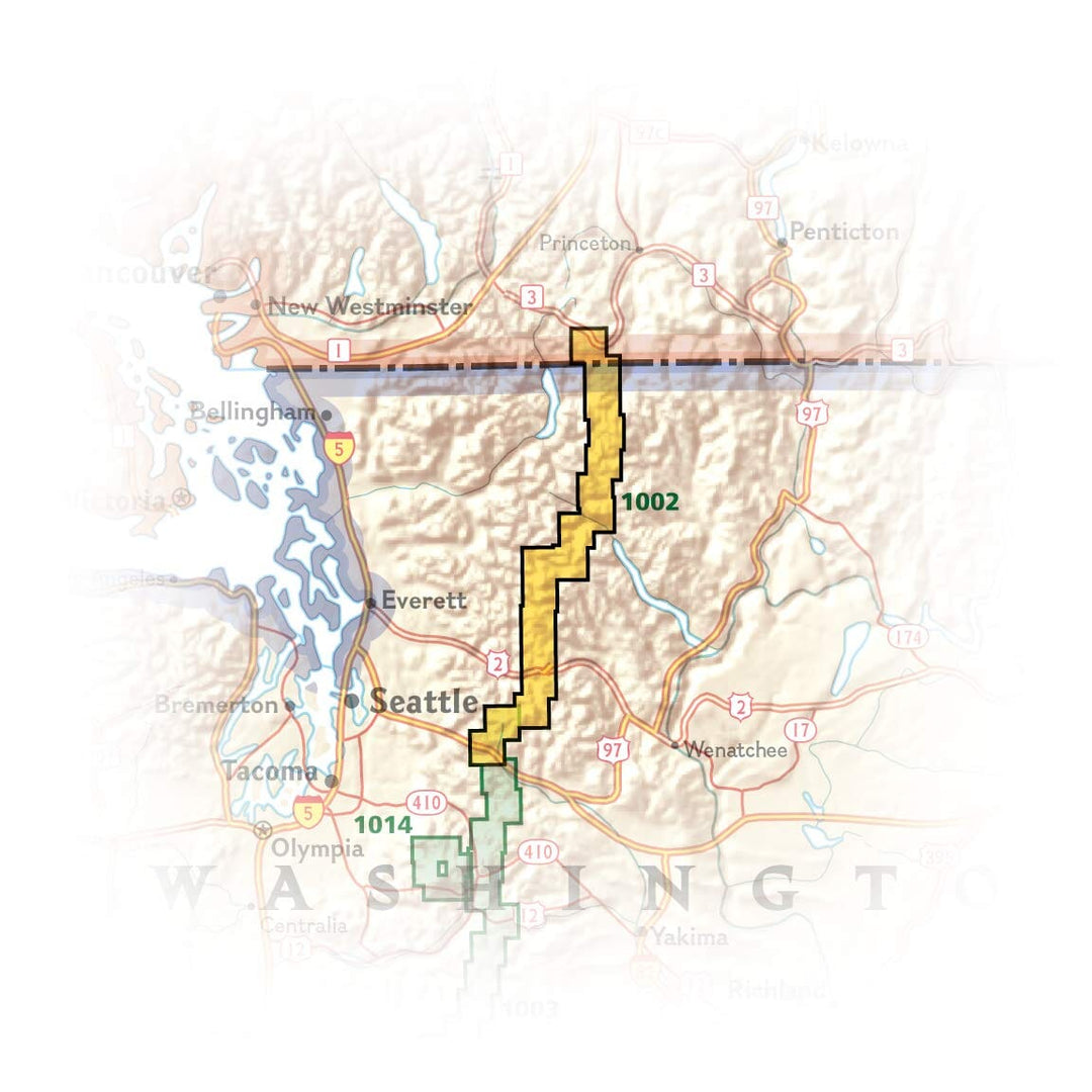 Carte de randonnée n° 1002 - Pacific Crest Trail : du Canada à Snoqualmie (Washington) | National Geographic carte pliée National Geographic 