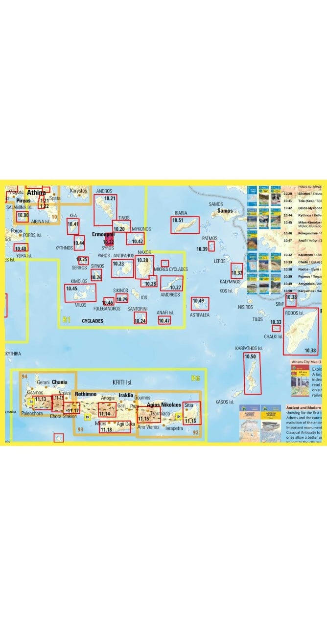 Carte de randonnée n° 10.22 - île de Syros | Anavasi carte pliée Anavasi 