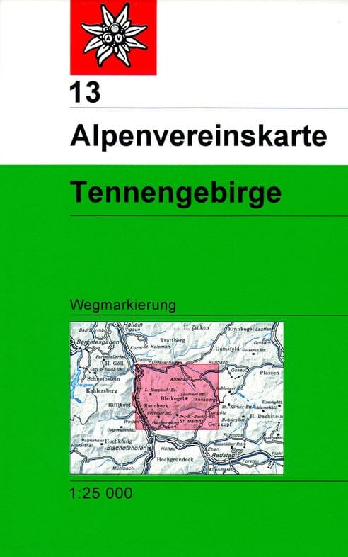 Carte de randonnée n° 13 - Tennengebirge (Alpes autrichiennes) | Alpenverein carte pliée Alpenverein 