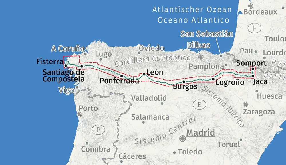 Carte de randonnée n° 133 - Spanischer Jakobsweg (Espagne) | Kompass carte pliée Kompass 