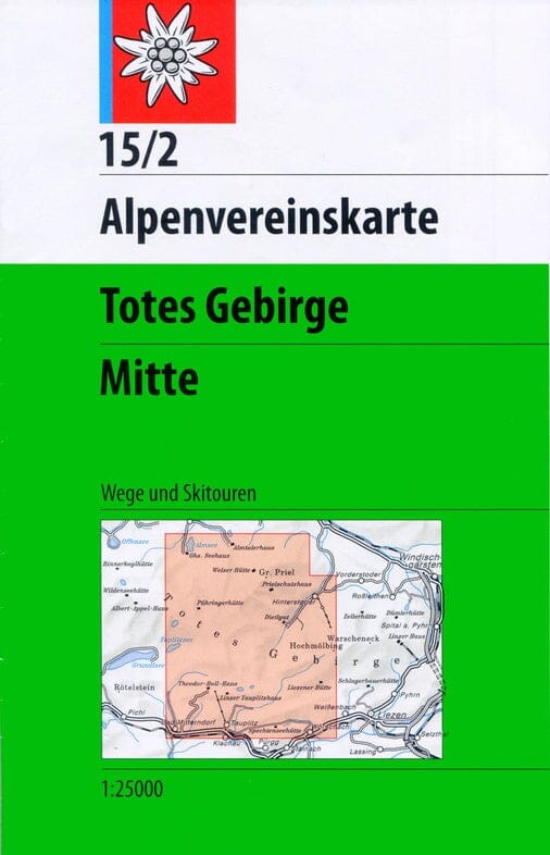Carte de randonnée n° 15/2 - Totes Gebirge Centre (Alpes autrichiennes) | Alpenverein carte pliée Alpenverein 
