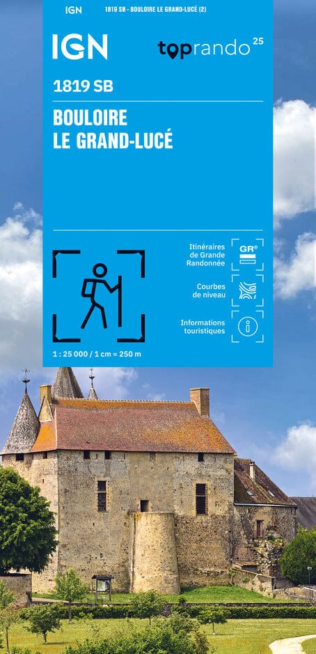 Carte de randonnée n° 1819 - Bouloire, Le Grand-Lucé | IGN - Série Bleue carte pliée IGN 