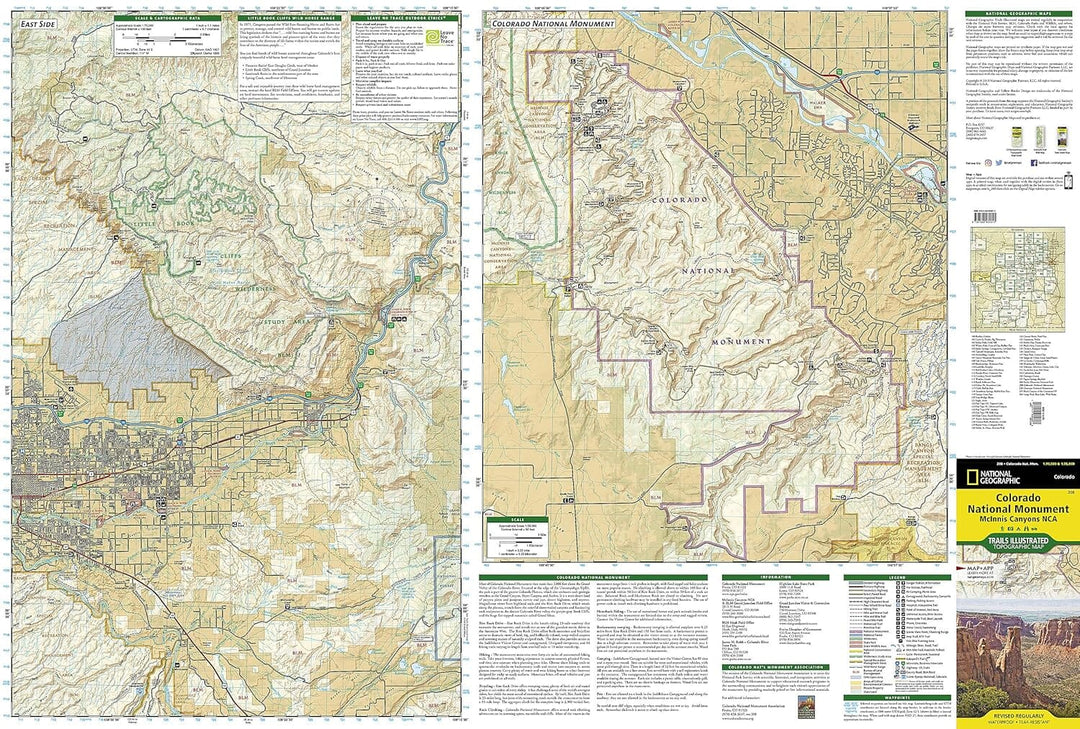 Carte de randonnée n° 208 - Colorado National Monument (Colorado) | National Geographic carte pliée National Geographic 