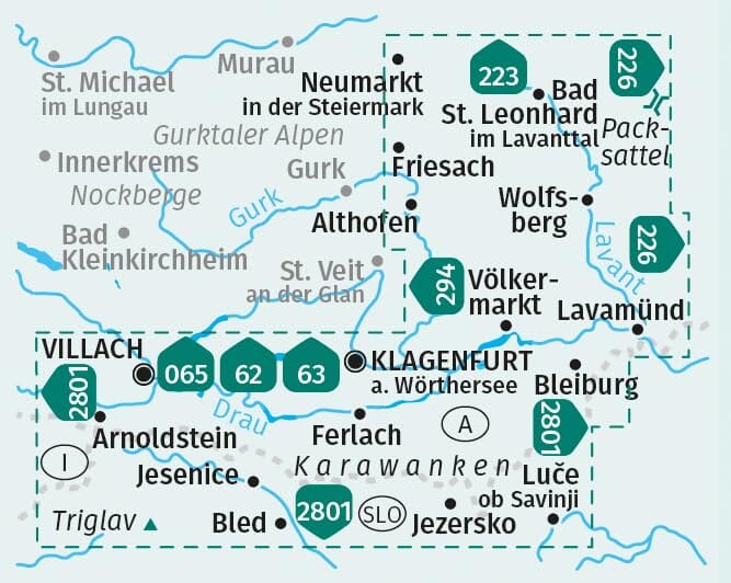 Carte de randonnée n° 218 - Panoramaweg Südalpen | Kompass carte pliée Kompass 