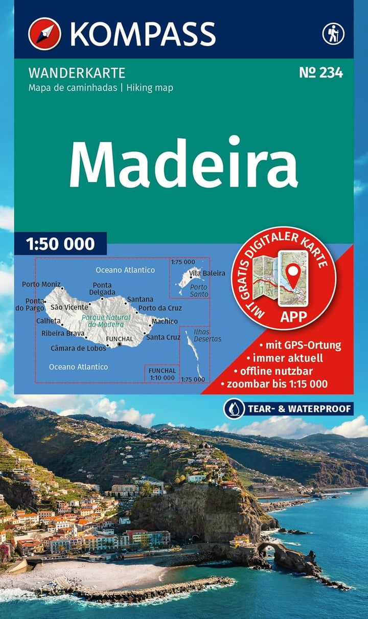 Carte de randonnée n° 234 - Madère | Kompass carte de randonnée Kompass 