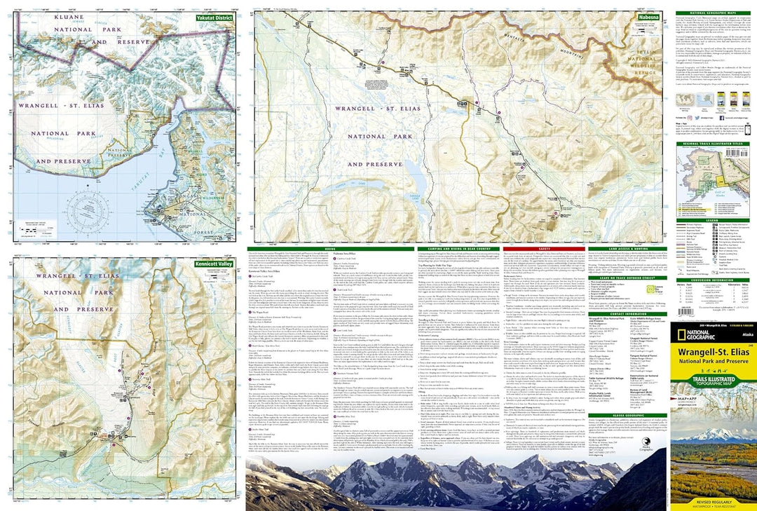 Carte de randonnée n° 249 - Wrangell, parc national de St. Elias (Alaska) | National Geographic carte pliée National Geographic 