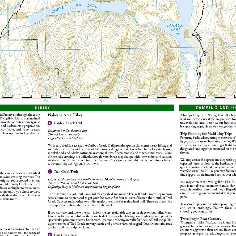 Carte de randonnée n° 249 - Wrangell, parc national de St. Elias (Alaska) | National Geographic carte pliée National Geographic 