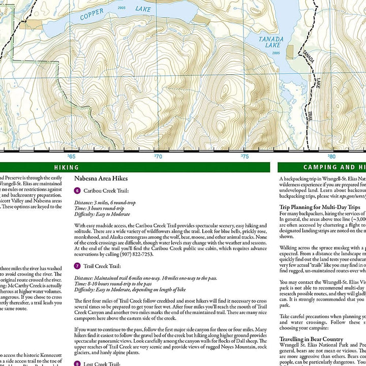 Carte de randonnée n° 249 - Wrangell, parc national de St. Elias (Alaska) | National Geographic carte pliée National Geographic 