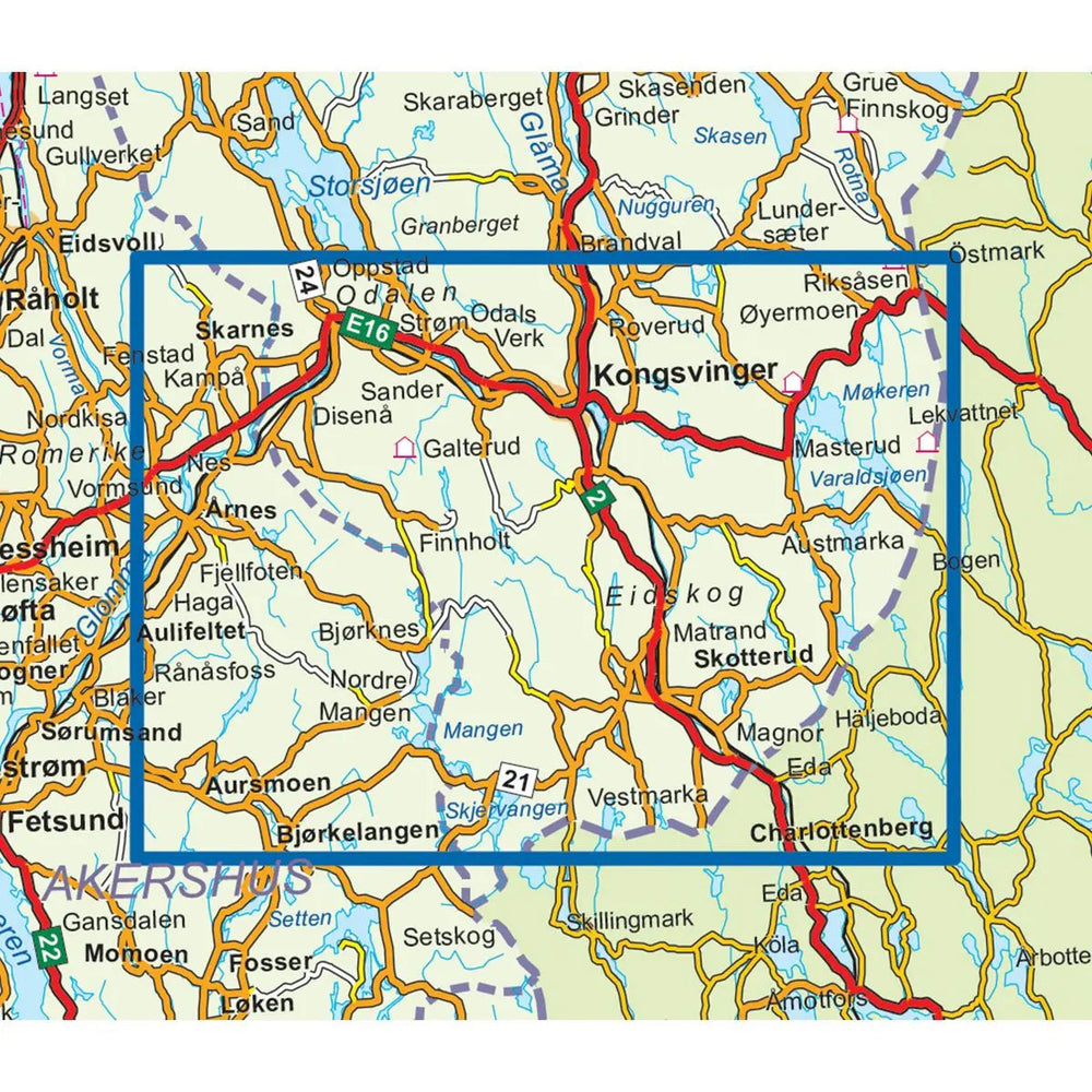 Carte de randonnée n° 3032 - Finnskogen Nord (Norvège) | Nordeca - série 3000 carte pliée Nordeca 