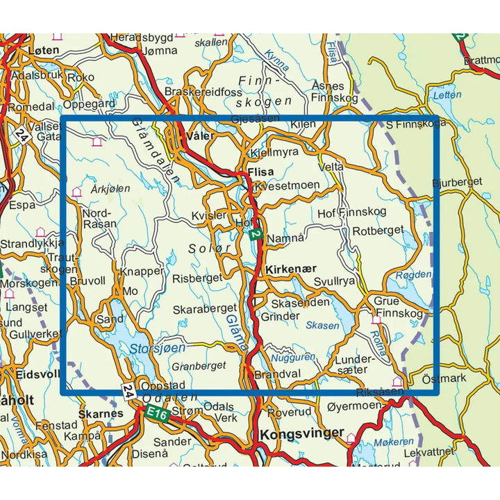 Carte de randonnée n° 3033 - Finnskogen Central (Norvège) | Nordeca - série 3000 carte pliée Nordeca 