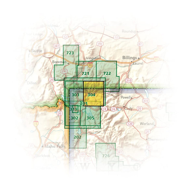 Carte de randonnée n° 304 - Tower, Canyon (Parc National de Yellowstone, USA) | National Geographic carte pliée National Geographic 