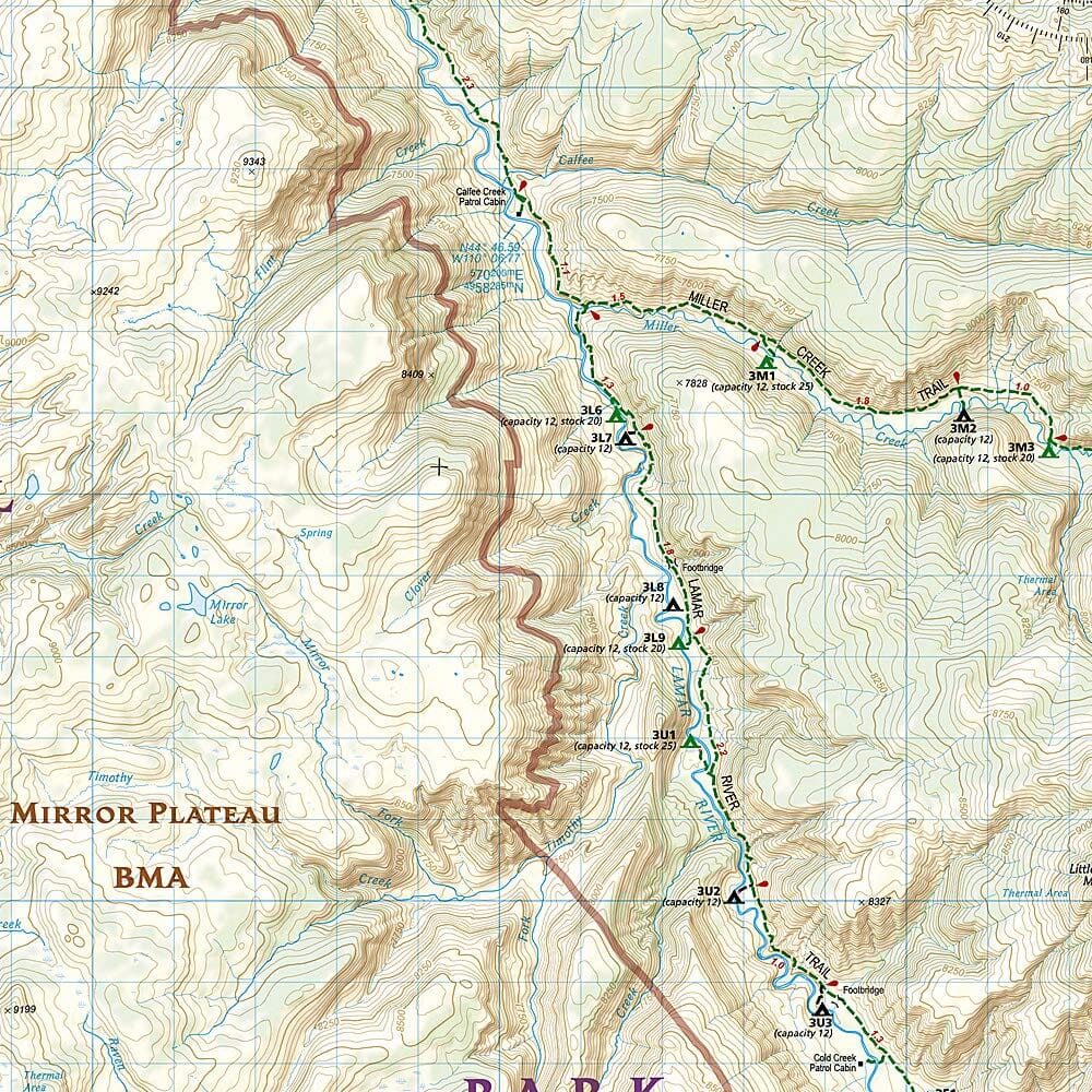 Carte de randonnée n° 304 - Tower, Canyon (Parc National de Yellowstone, USA) | National Geographic carte pliée National Geographic 