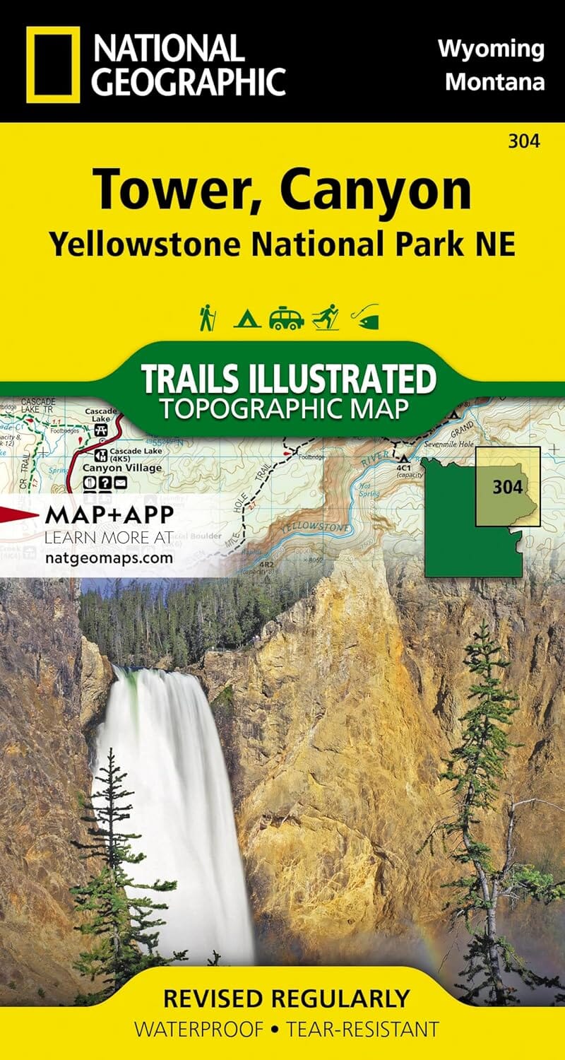 Carte de randonnée n° 304 - Tower, Canyon (Parc National de Yellowstone, USA) | National Geographic carte pliée National Geographic 