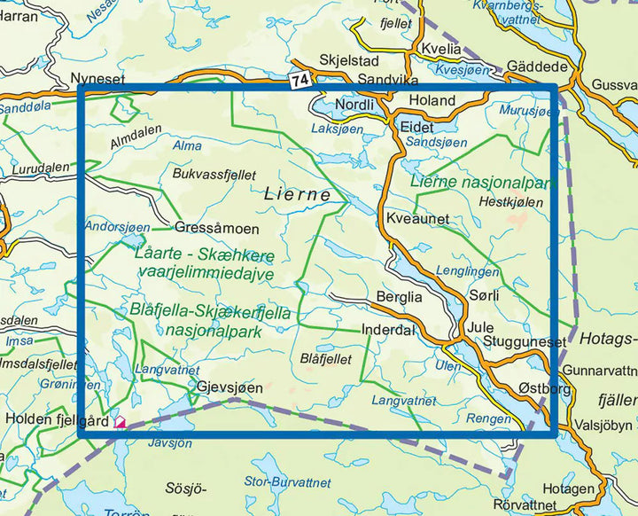 Carte de randonnée n° 3050 - Lierne (Norvège) | Nordeca - série 3000 carte pliée Nordeca 