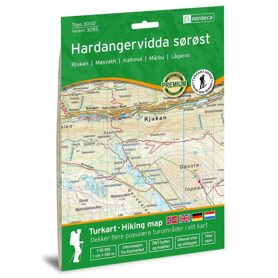 Carte de randonnée n° 3055 - Hardangervidda sud-est (Norvège) | Nordeca - série 3000 carte pliée Nordeca 