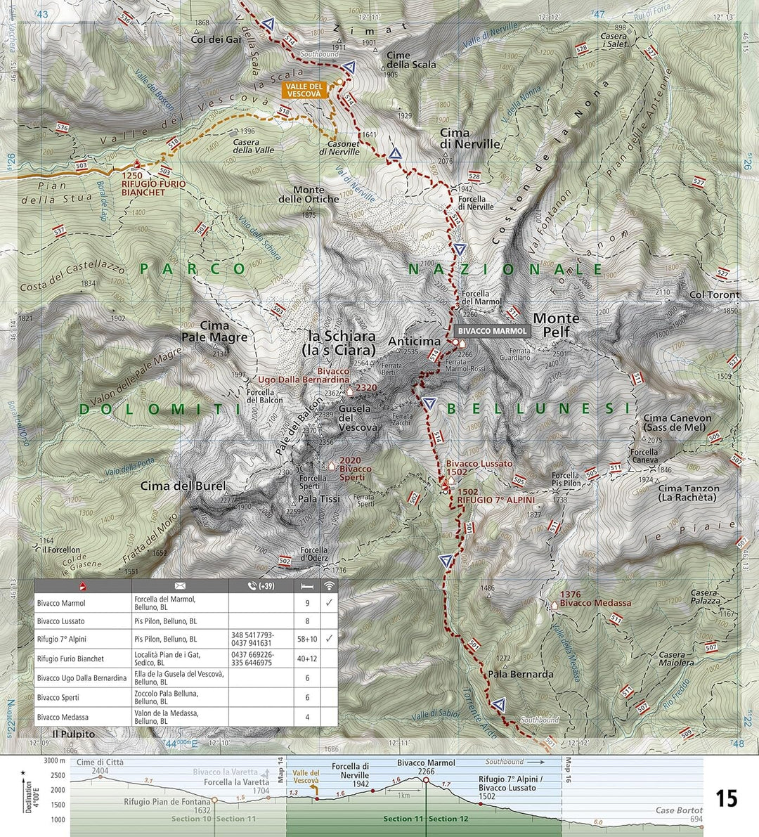 Carte de randonnée n° 4007 - Dolomite High Route - Alta Via 1 (Dolomites) | National Geographic carte pliée National Geographic 