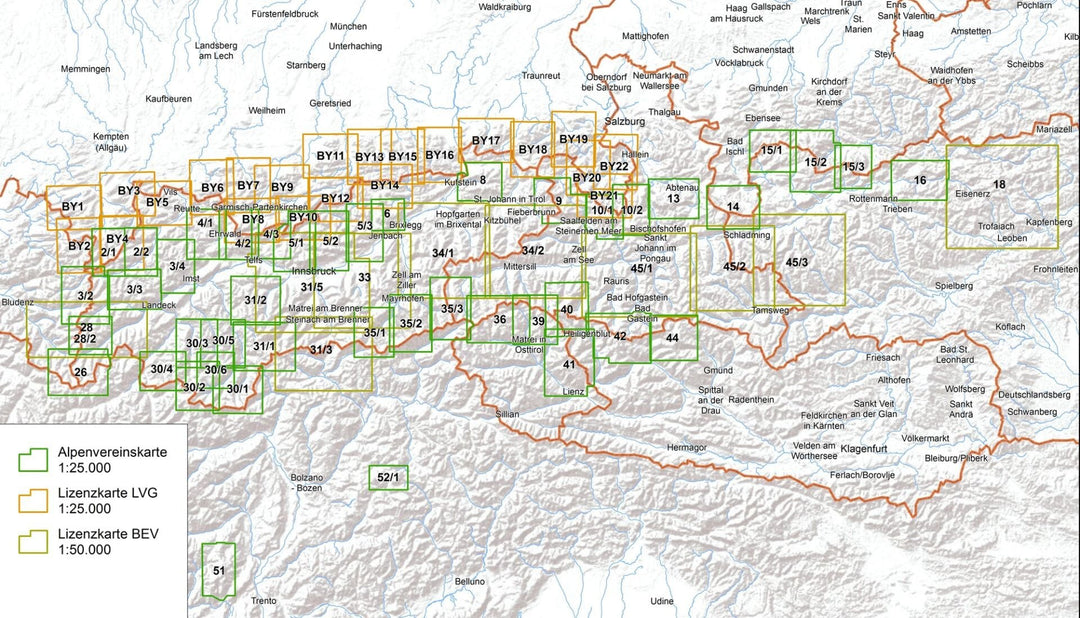 Carte de randonnée n° 4/3 - Massifs de Wetterstein et de Mieminger Est | Alpenverein carte pliée Alpenverein 