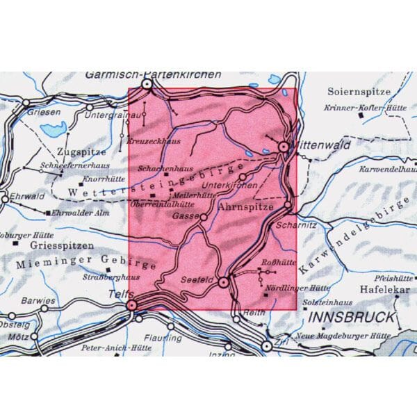 Carte de randonnée n° 4/3 - Massifs de Wetterstein et de Mieminger Est | Alpenverein carte pliée Alpenverein 