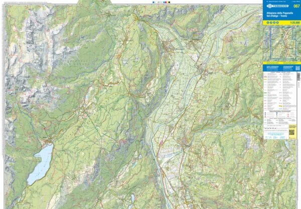 Carte de randonnée n° 67 - Altopiano della Paganella, Val d'Adige, Trento | Tabacco carte pliée Tabacco 