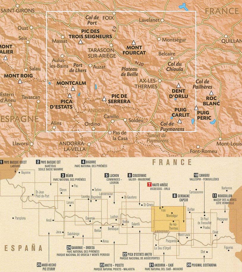 Carte de randonnée n° 7 - Haute-Ariège, Vicdessos, Orlu (Pyrénées) | Rando Editions carte pliée Rando Editions 