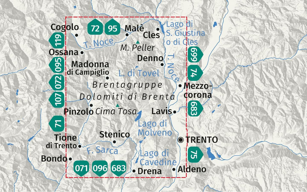 Carte de randonnée n° 73 - Dolomites de Brenta (Italie) | Kompass carte pliée Kompass 