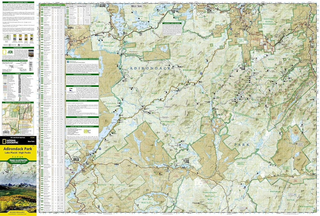 Carte de randonnée n° 742 - Adirondack Park - Lake Placid/High Peaks (New York) | National Geographic carte pliée National Geographic 