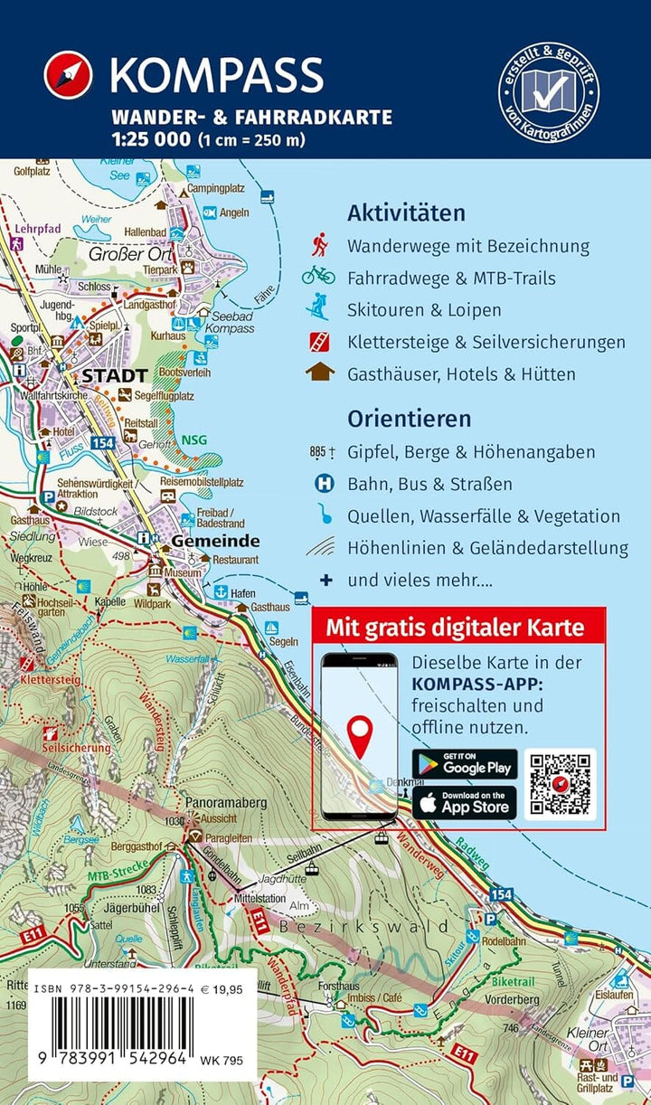 Carte de randonnée n° 795 - Alpes de Berhtesgaden et de Chiemgau (Allemagne) | Kompass carte pliée Kompass 