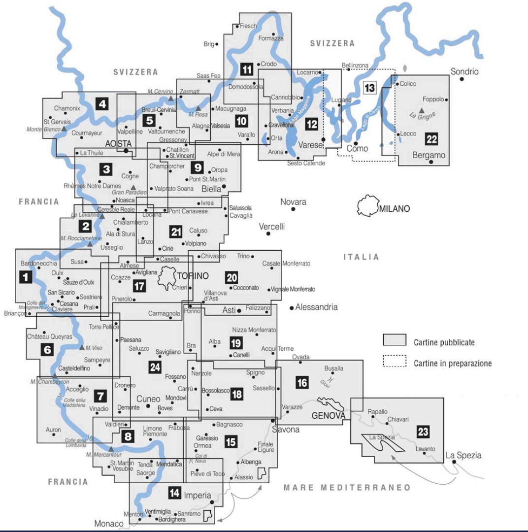 Carte de randonnée n° 8 - Alpi Marittime e Liguri | Istituto Geografico Centrale - 1/50 000 carte pliée Istituto Geografico Centrale 