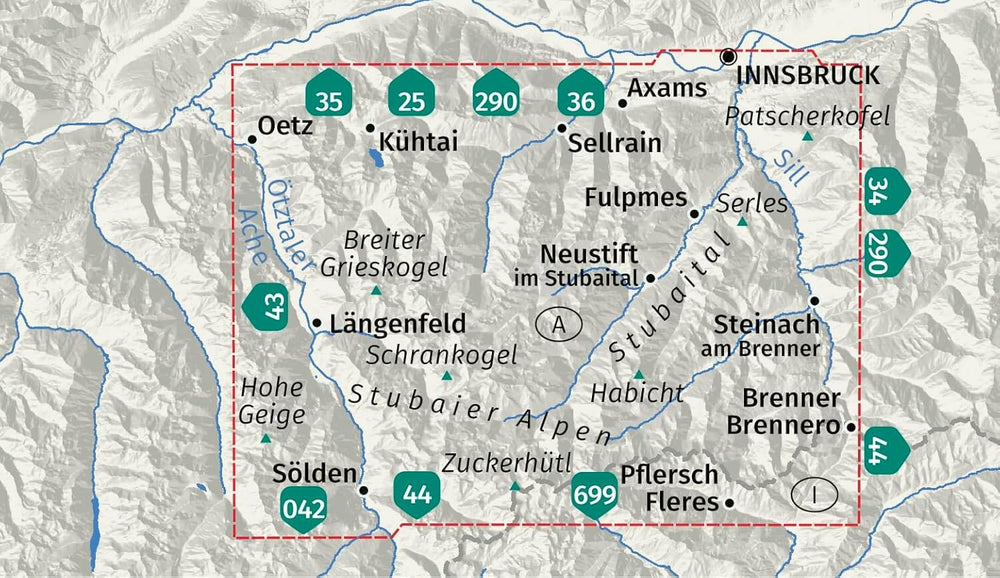 Carte de randonnée n° 83 - Stubaier Alpen (Autriche) | Kompass carte de randonnée Kompass 