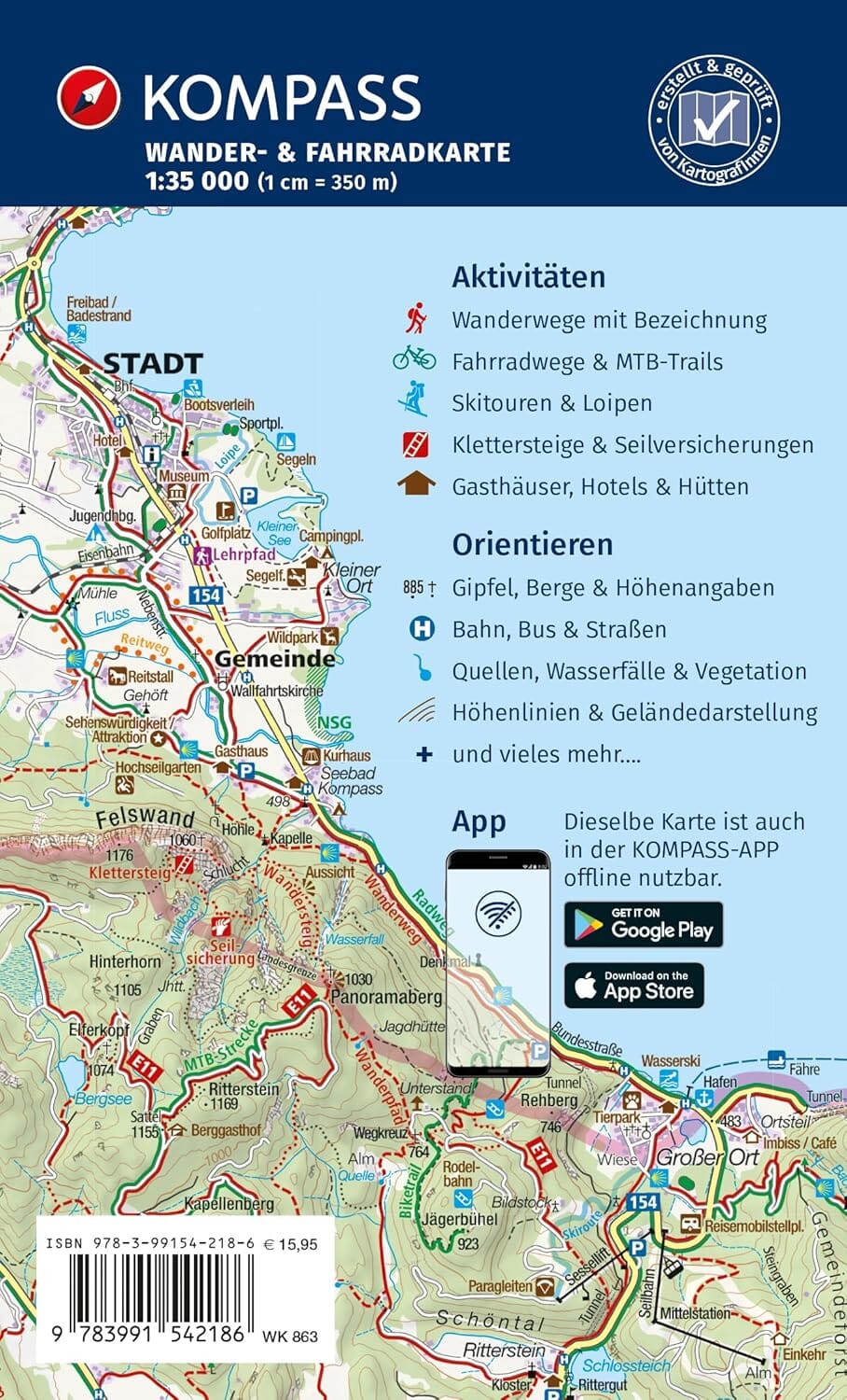 Carte de randonnée n° 863 - Münster, Osnabrück (Allemagne) | Kompass carte pliée Kompass 