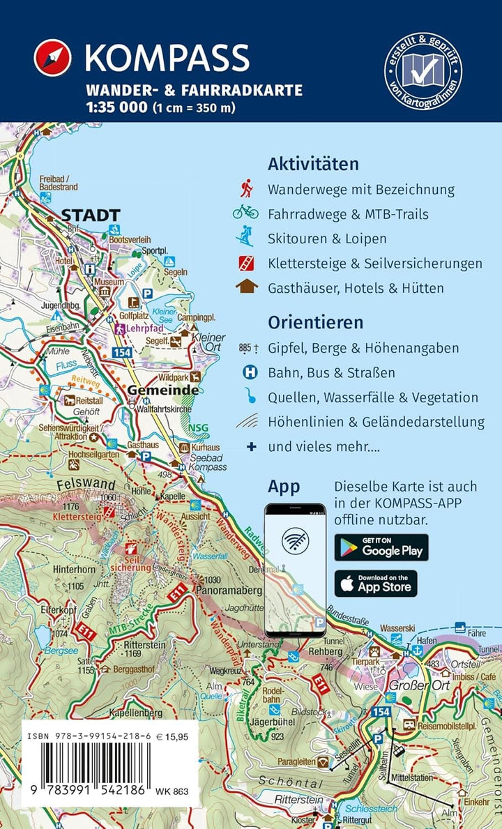 Carte de randonnée n° 863 - Münster, Osnabrück (Allemagne) | Kompass carte pliée Kompass 