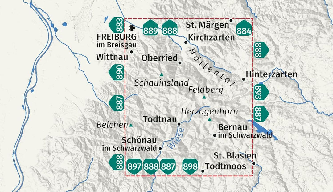 Carte de randonnée n° 891 - Feldberg, Todtnau, Kirchzarten, Hinterzarten + Aktiv Guide (Allemagne) | Kompass carte pliée Kompass 