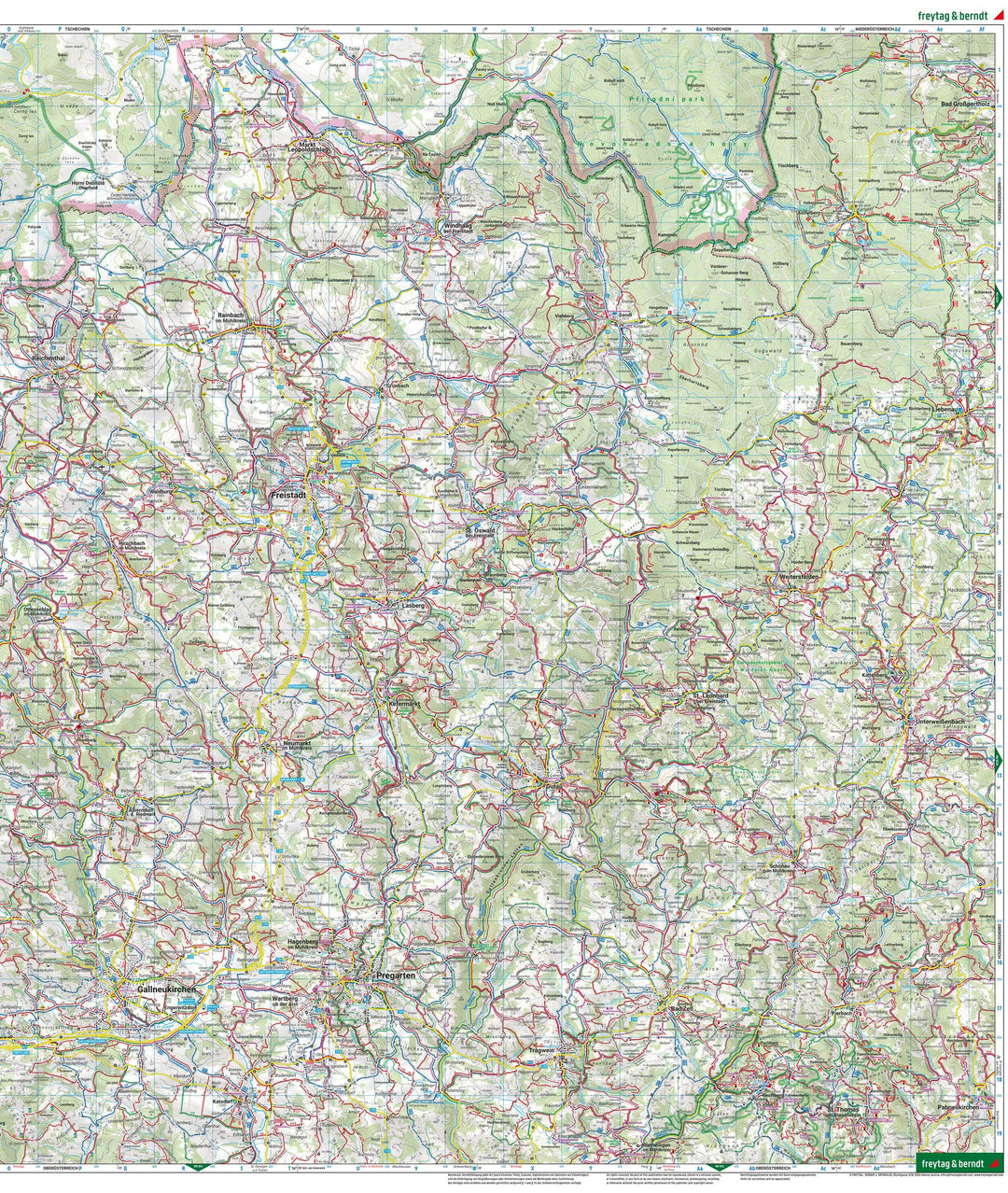 Carte de randonnée n° WK053 - Mühlviertel - Freistadt - Bad Leonfelden - Bad Zell (Alpes autrichiennes) | Freytag & Berndt carte pliée Freytag & Berndt 