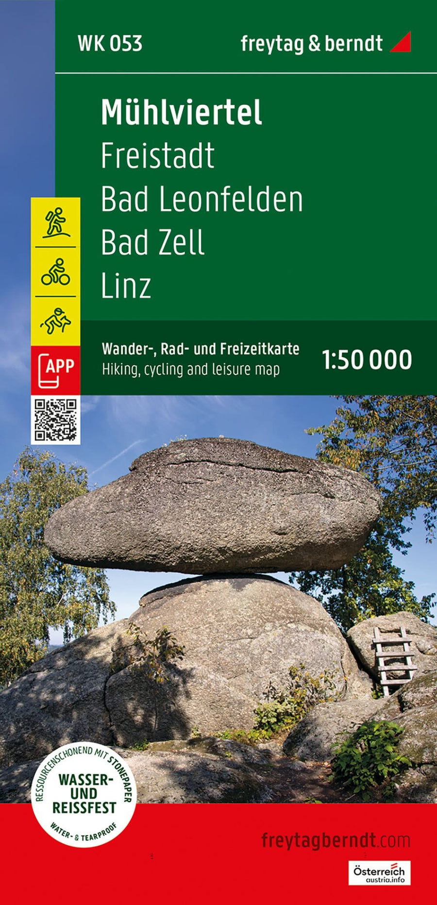 Carte de randonnée n° WK053 - Mühlviertel - Freistadt - Bad Leonfelden - Bad Zell (Alpes autrichiennes) | Freytag & Berndt carte pliée Freytag & Berndt 