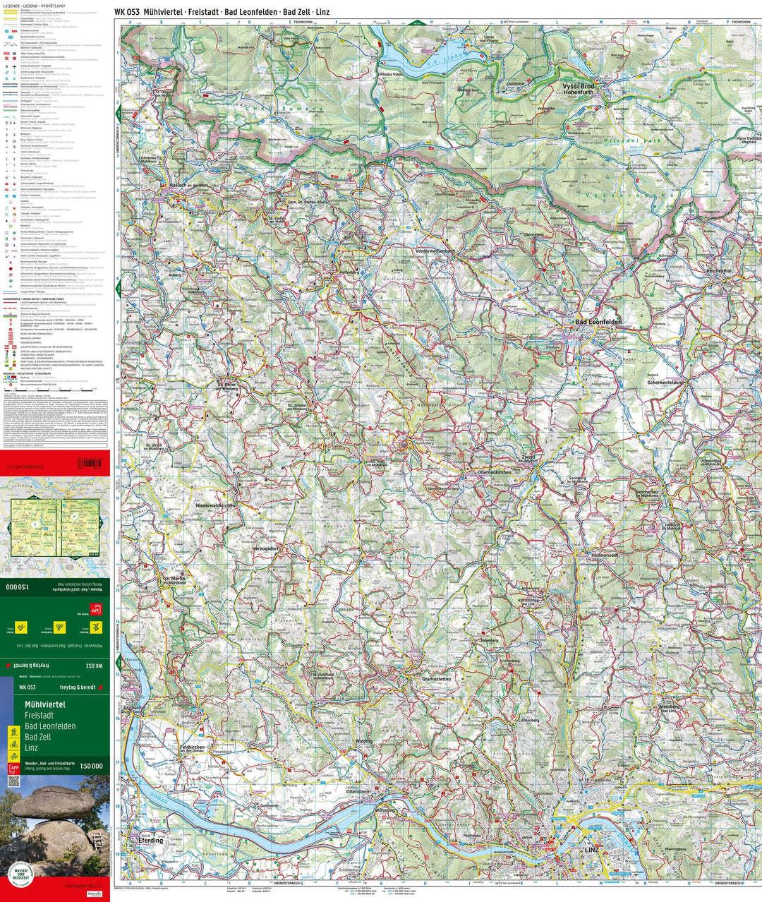 Carte de randonnée n° WK053 - Mühlviertel - Freistadt - Bad Leonfelden - Bad Zell (Alpes autrichiennes) | Freytag & Berndt carte pliée Freytag & Berndt 
