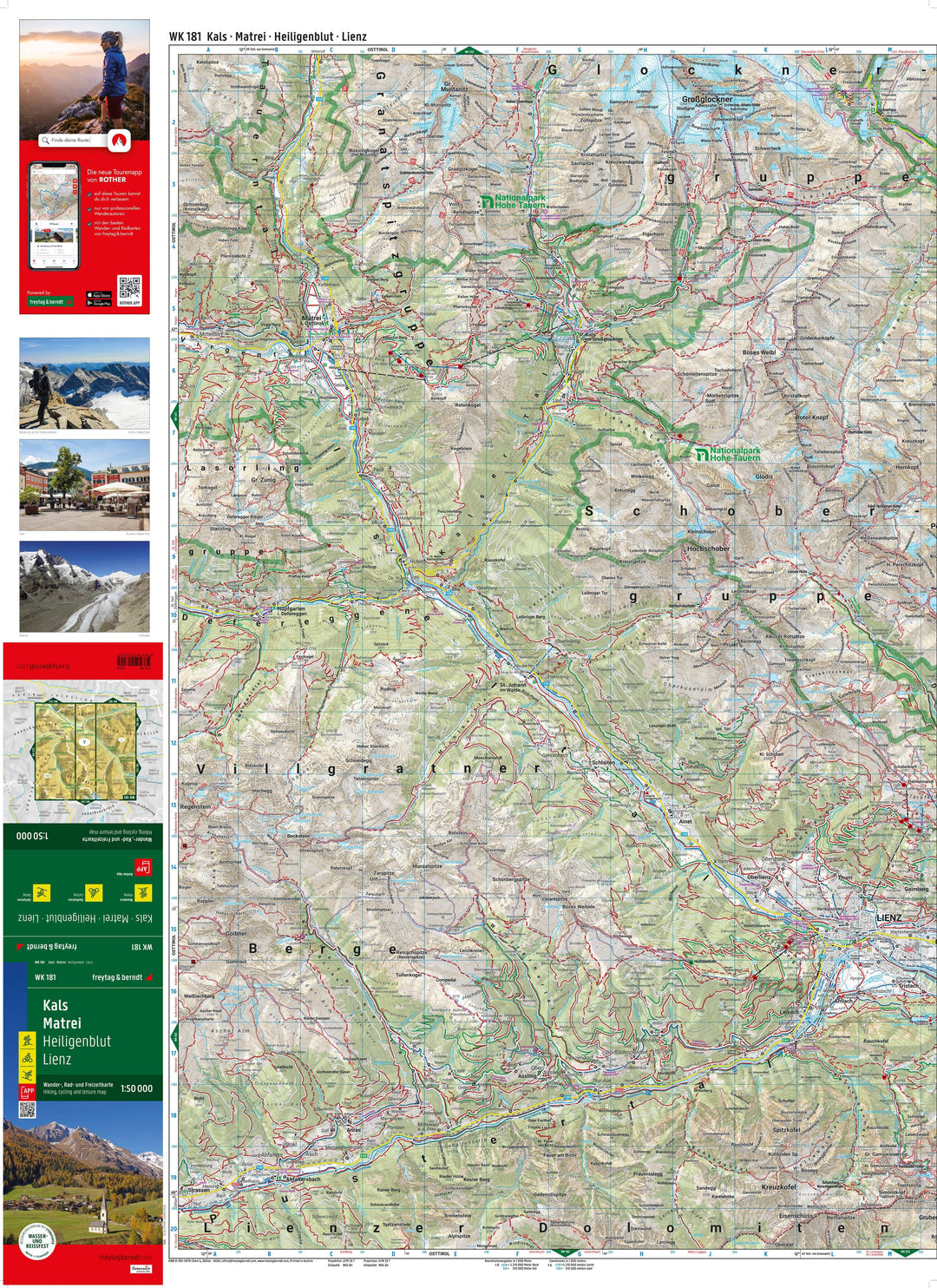 Carte de randonnée n° WK181 - Kals, Heiligenblut, Matrei, Lienz (Alpes italiennes) | Freytag & Berndt carte pliée Freytag & Berndt 