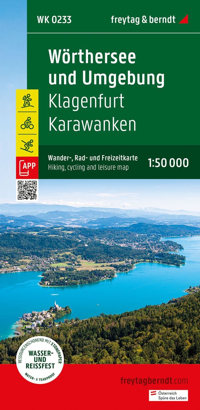 Carte de randonnée n° WK233 - Lacs de Carinthie, Karawanken, Villach, Klagenfurt (Autriche) | Freytag & Berndt carte pliée Freytag & Berndt 