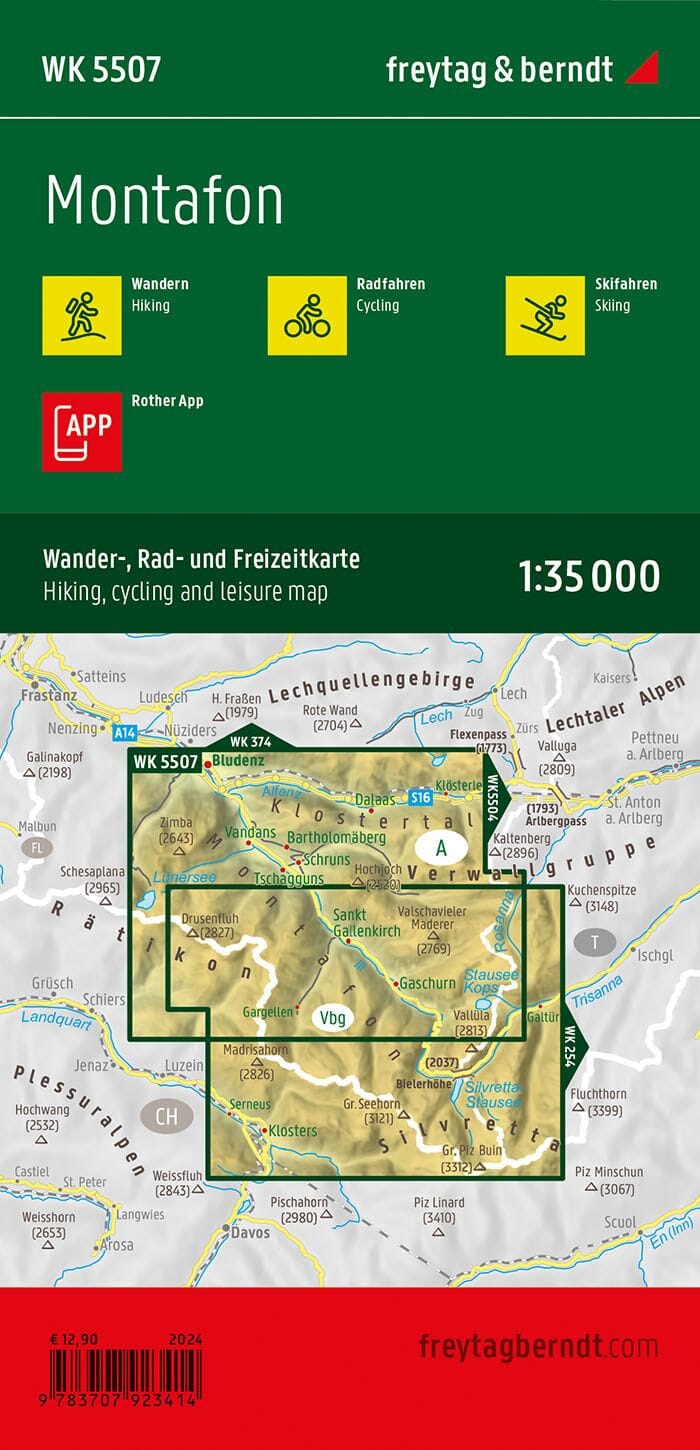 Carte de randonnée n° WK5507 - Montafon | Freytag & Berndt carte pliée Freytag & Berndt 