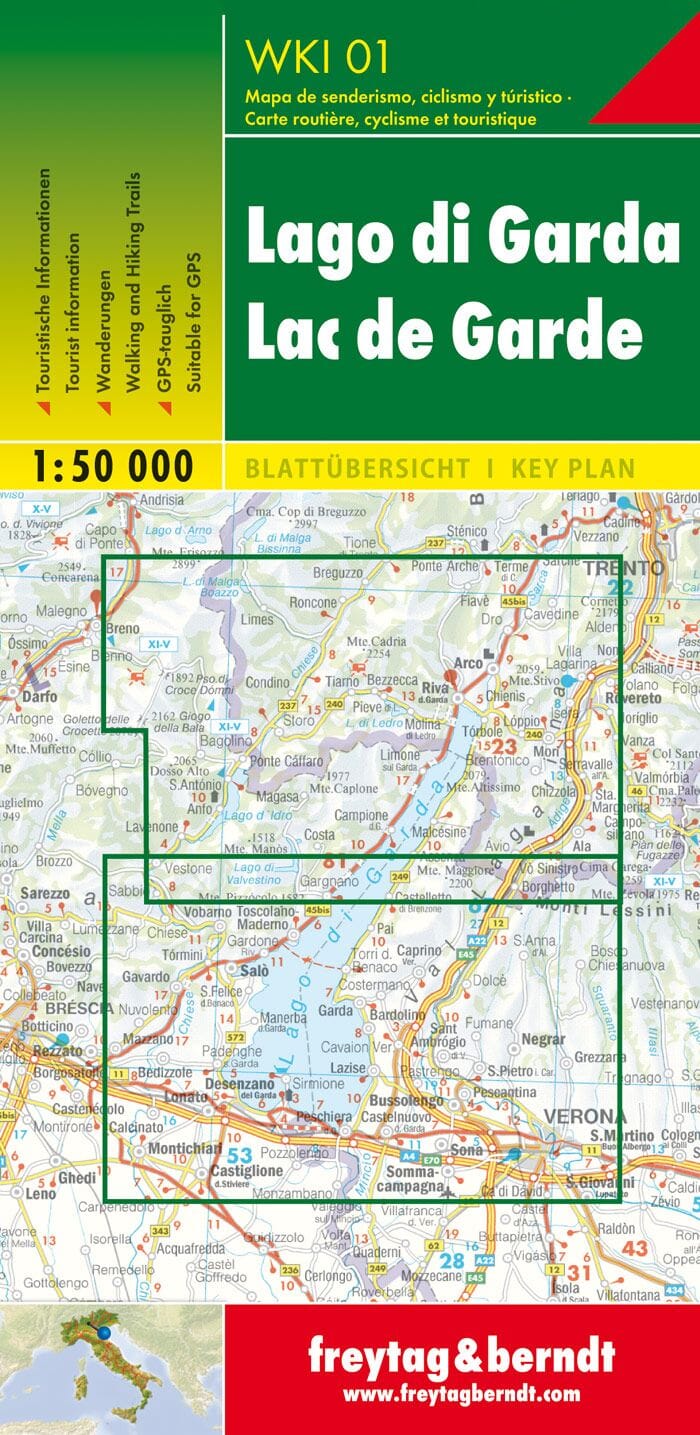 Carte de randonnée n° WKI.01 - Lac de Garde (Italie) | Freytag & Berndt carte pliée Freytag & Berndt 