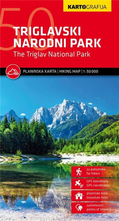 Carte de randonnée - Parc National Triglav (Slovénie) | Kartografija carte pliée Kartografija 