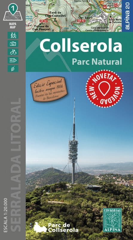 Carte de randonnée - Parc naturel de la Serra de Collserola (Catalogne) | Alpina carte pliée Editorial Alpina 