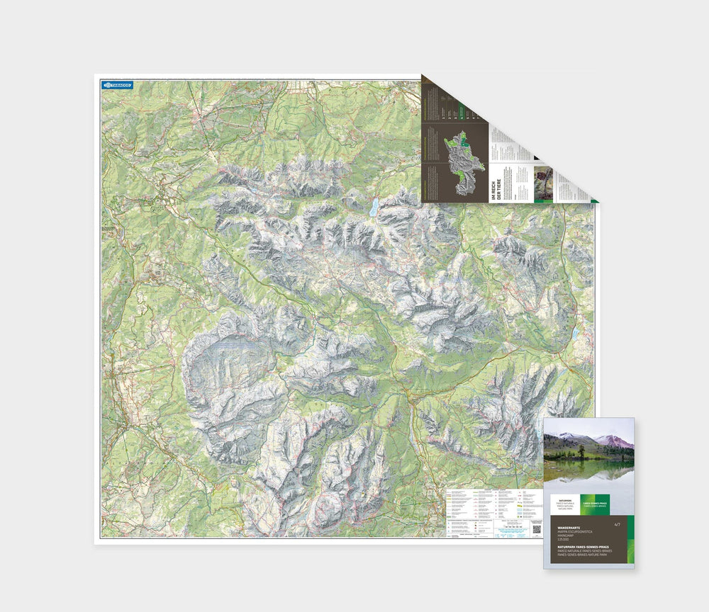 Carte de randonnée - Parc naturel Fanes-Sennes-Braie (Tyrol du Sud) | Tabacco carte pliée Tabacco 