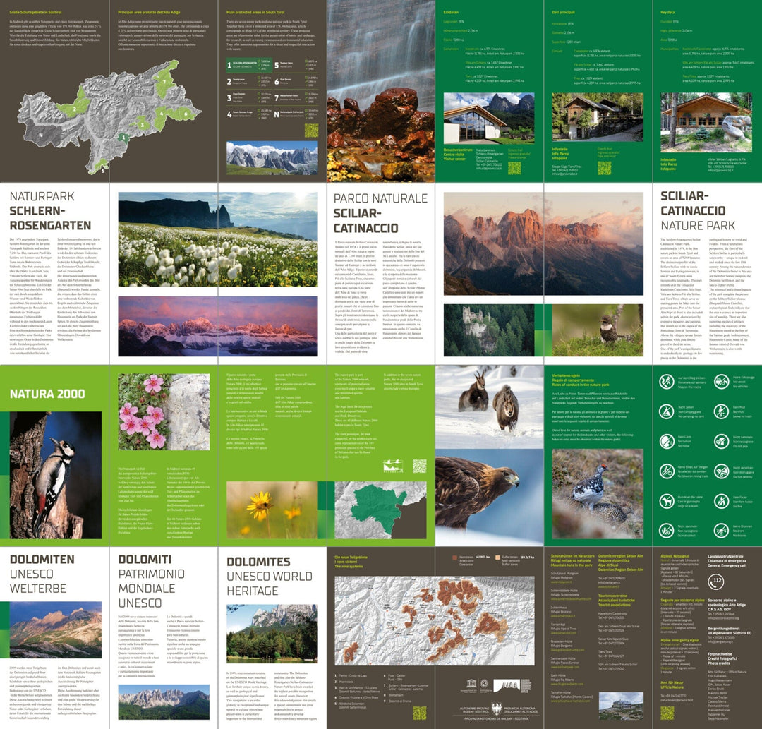 Carte de randonnée - Parco Naturale dello Sciliar - Catinaccio (Tyrol du Sud) | Tabacco carte pliée Tabacco 