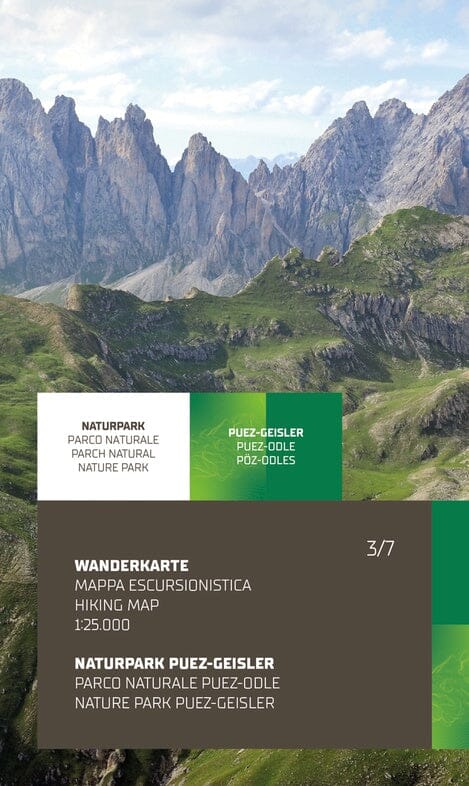 Carte de randonnée - Parco Naturale Puez-Odle / Puez-Geisler (Tyrol du Sud) | Tabacco carte pliée Tabacco 